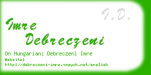 imre debreczeni business card